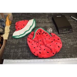 Vintage Le Top Watermelon Bloomers + Hat INFANT GIRLS 18M Soft Velour NEW